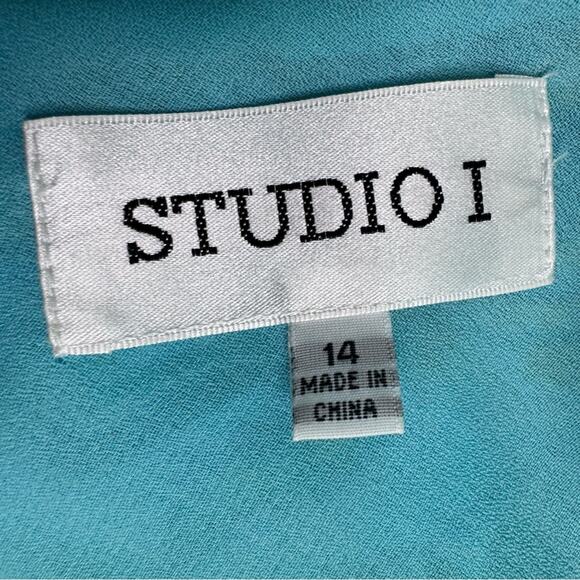 Vintage 90s Y2K Paisley Blue Sleeveless Maxi Dress Size 14 - Picture 8 of 8